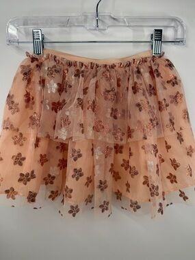 Disney ‘Moana 2’ Tutu Tulle Skirt with Rose-Gold Floral Glitter